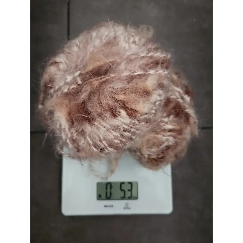 Filatura Di Crosa Puff Yarn Lot 5 Skeins Fancy Wool Blend Brown Textured